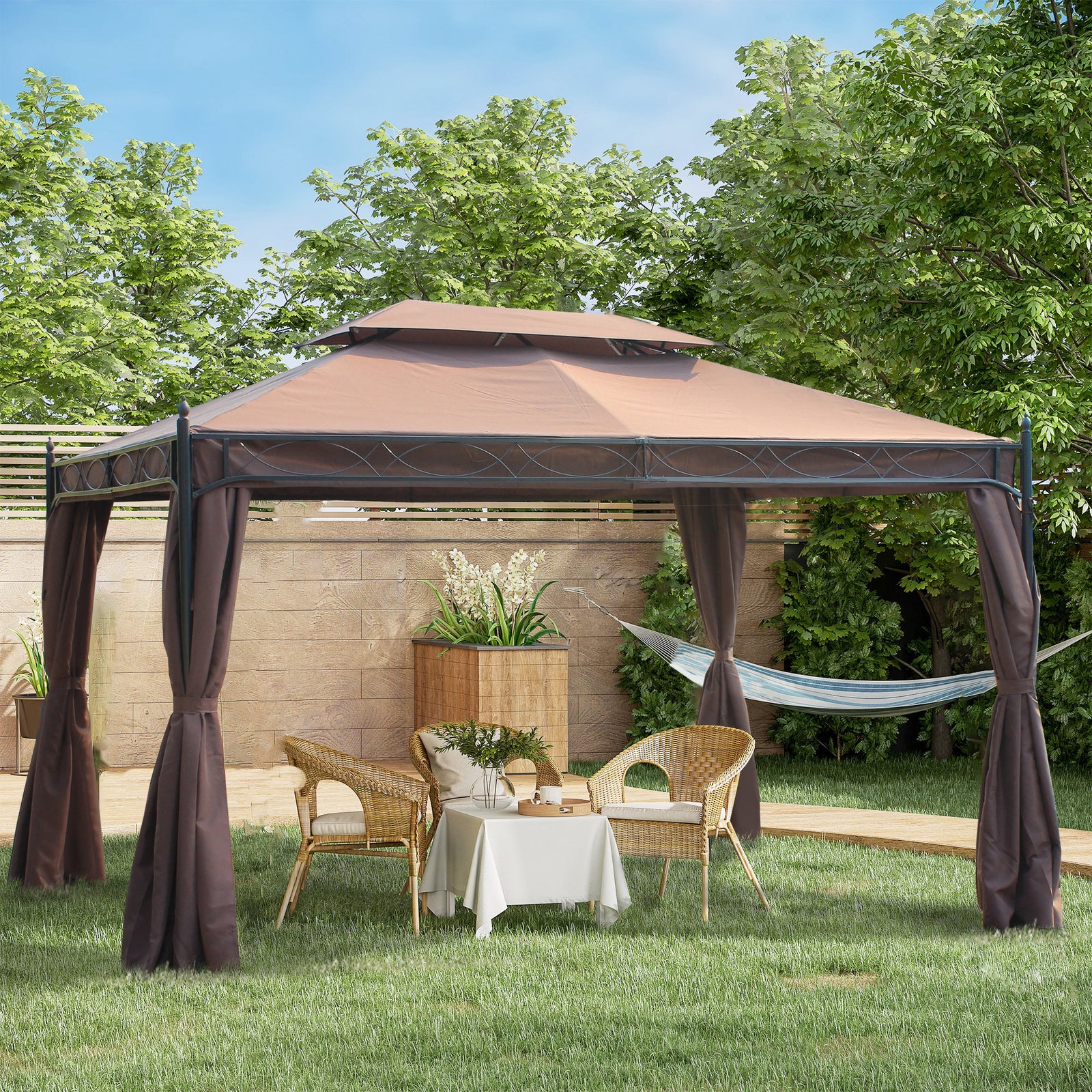 3 X 4m Garden Metal Gazebo Marquee Patio Party Tent Canopy