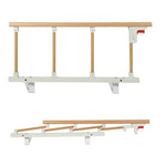 Bed Rail Folding Bed Guard Safety For Elderly Adults Assist Bed Side | White