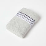 Geometric 100% Cotton Towel | Hand Towel | Grey