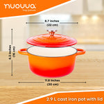 Cast Iron Dutch Oven Casserole Pot With Lid - 22cm (2.9l) | Orange