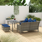 5pcs Rattan Dining Corner Sofa Set, Garden Furniture Set