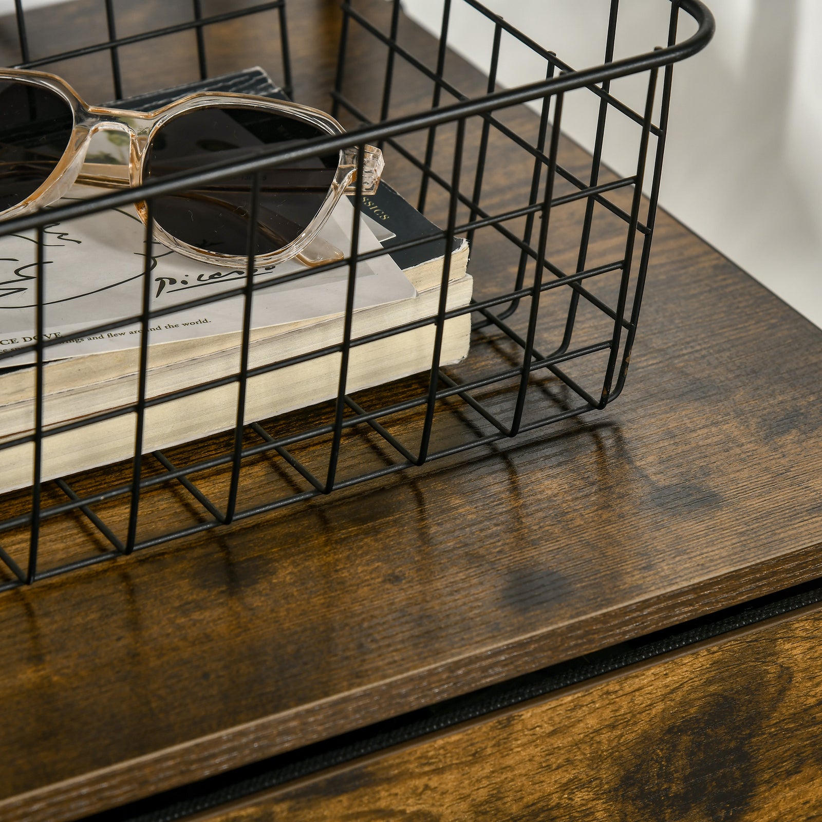 Industrial Storage Cabinet With 2 Shelves 3 Fabric Drawers