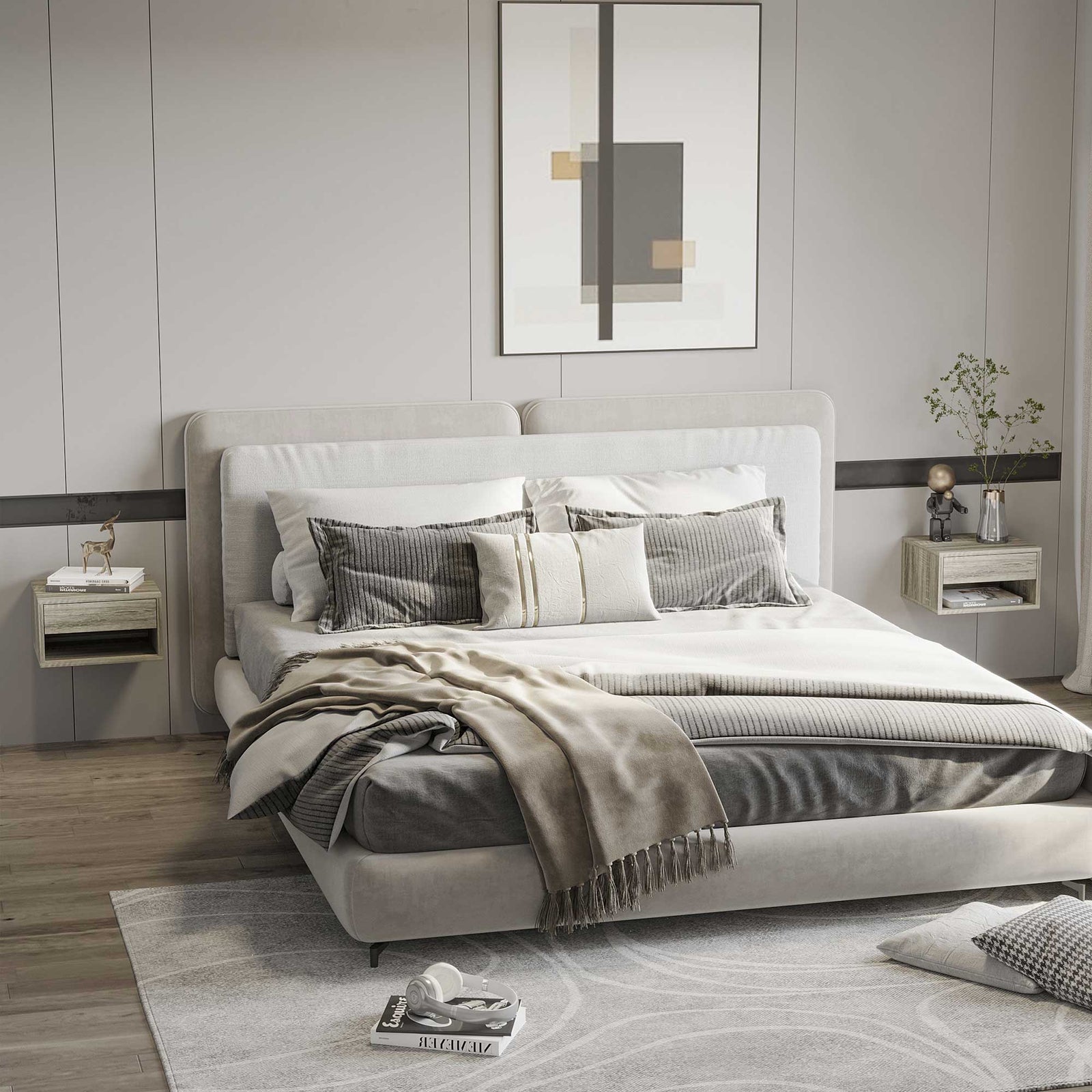Floating Bedside Table Set Of 2 Wall Mounted Nightstand | Set of 2
