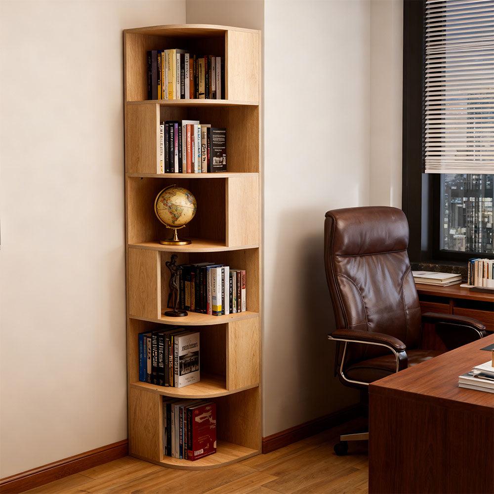 6-tier Wooden Corner Storage Shelf | Natural