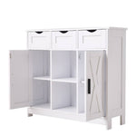 Wooden Sideboard Storage Cabinet With 3 Drawers And 2 Doors