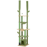 225-255hcm Floor To Ceiling Cat Tree W/ Hammocks, Condo - Green