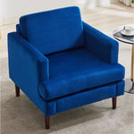 Mid-century Modern Single Sofa Chair – Velvet Upholstery, High-density Foam, Walnut Legs, Comfortable Accent Chair