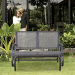 2-person Patio Glider Bench Gliding Chair Loveseat W/armrest | Gray