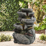 Outdoor Water Feature Fountain Decor With Lights