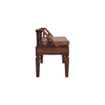 Artisan Furniture Solid Wood Bordeaux Leather Bench, Upholstered