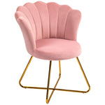 Accent Chair, Velvet Armchair With Lotus Backrest | One Size | Pink