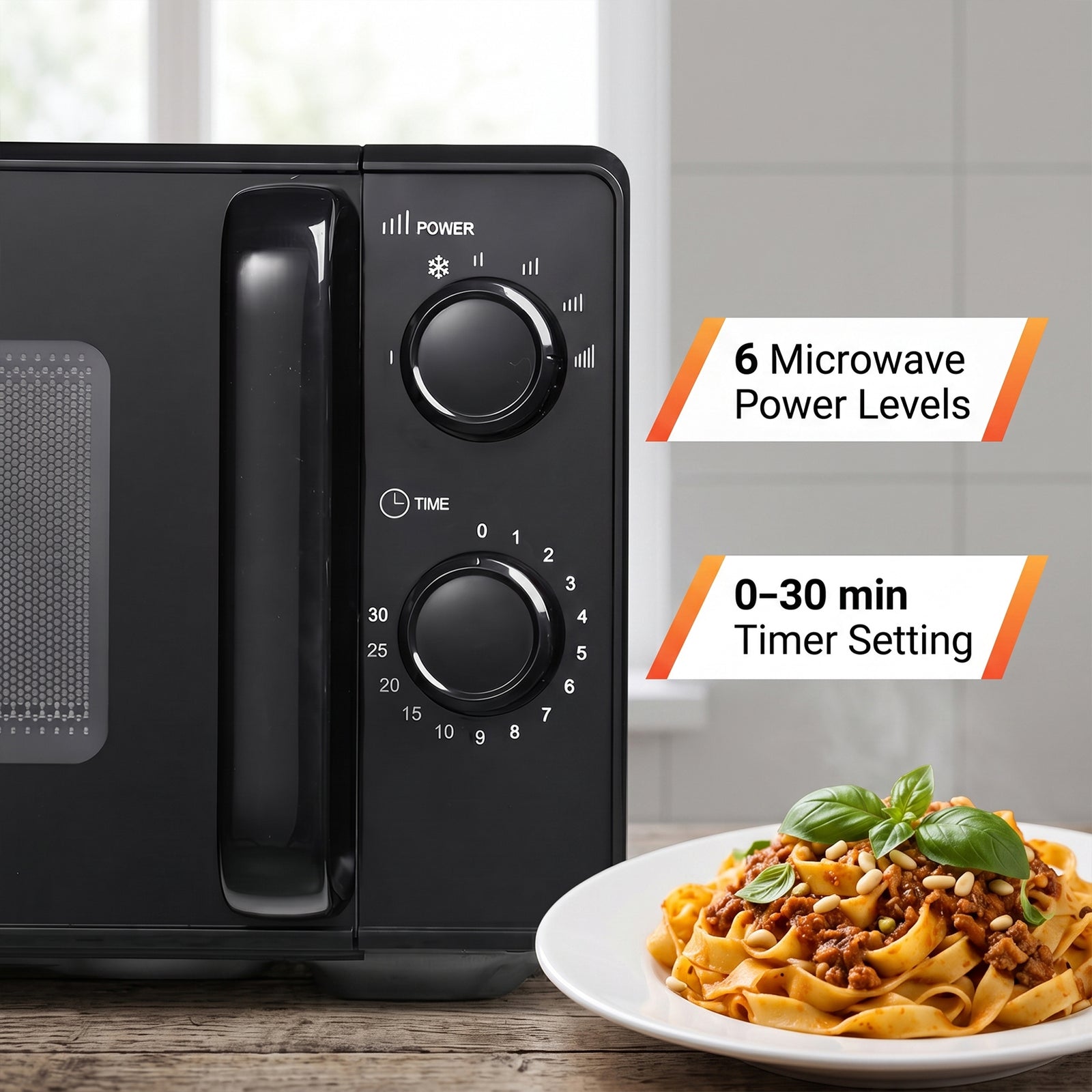 20l Manual Microwave Oven 700w With 6 Power Levels