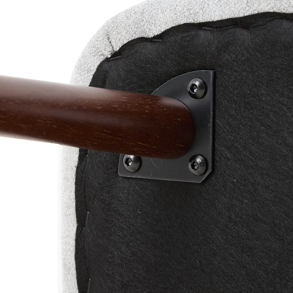 Set Of 2 Upholstered Chenille Dining Chairs With  Backrest And Solid Oak Legs – Comfortable | Grey