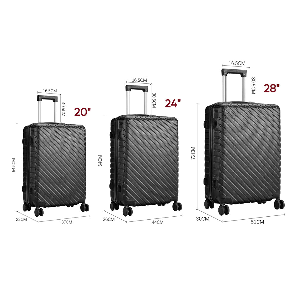 Lightweight Hardside Travel Suitcase With Spinner Wheels | Black