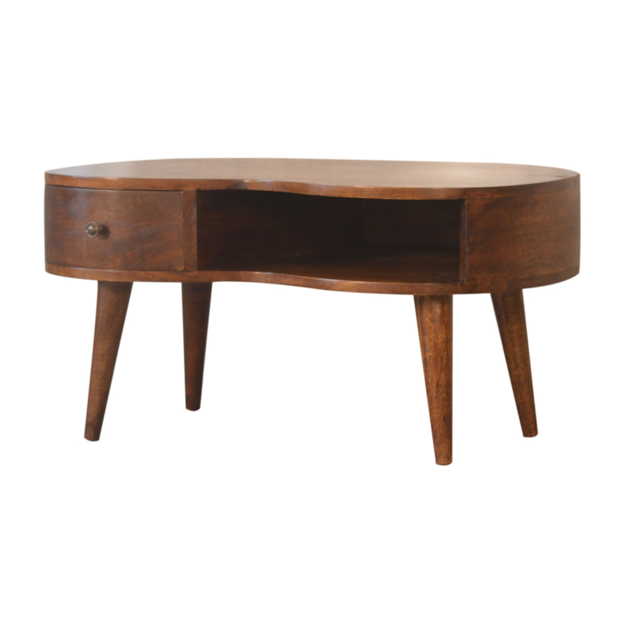 Solid Wood Chestnut Wave Coffee Table