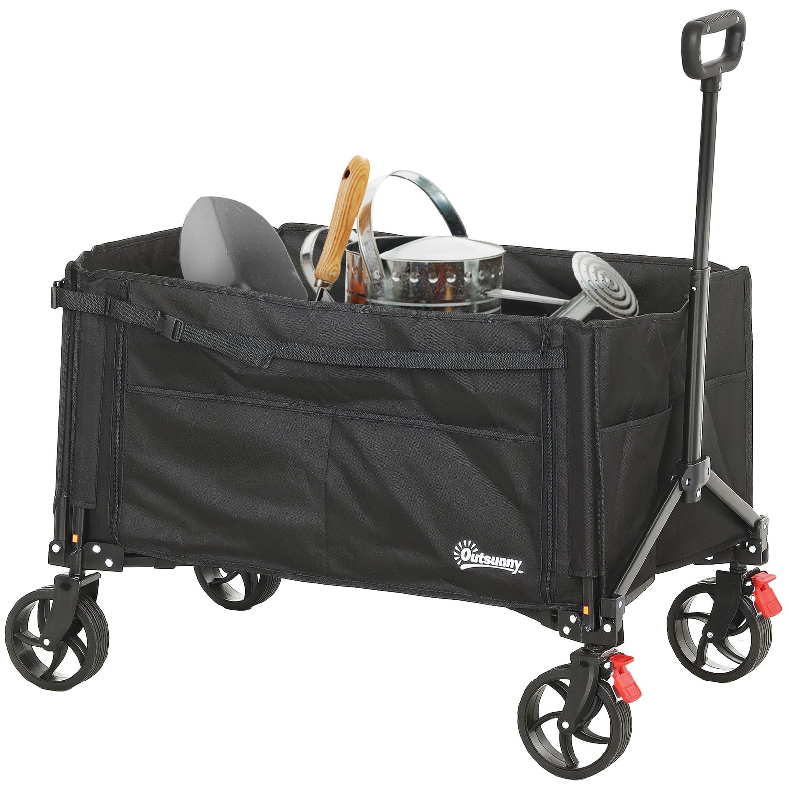 150l Folding Trolley, Collapsible Wagon | Black