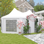 6.8x5m Octagonal Marquee Gazebo, Wedding Party Tent, White