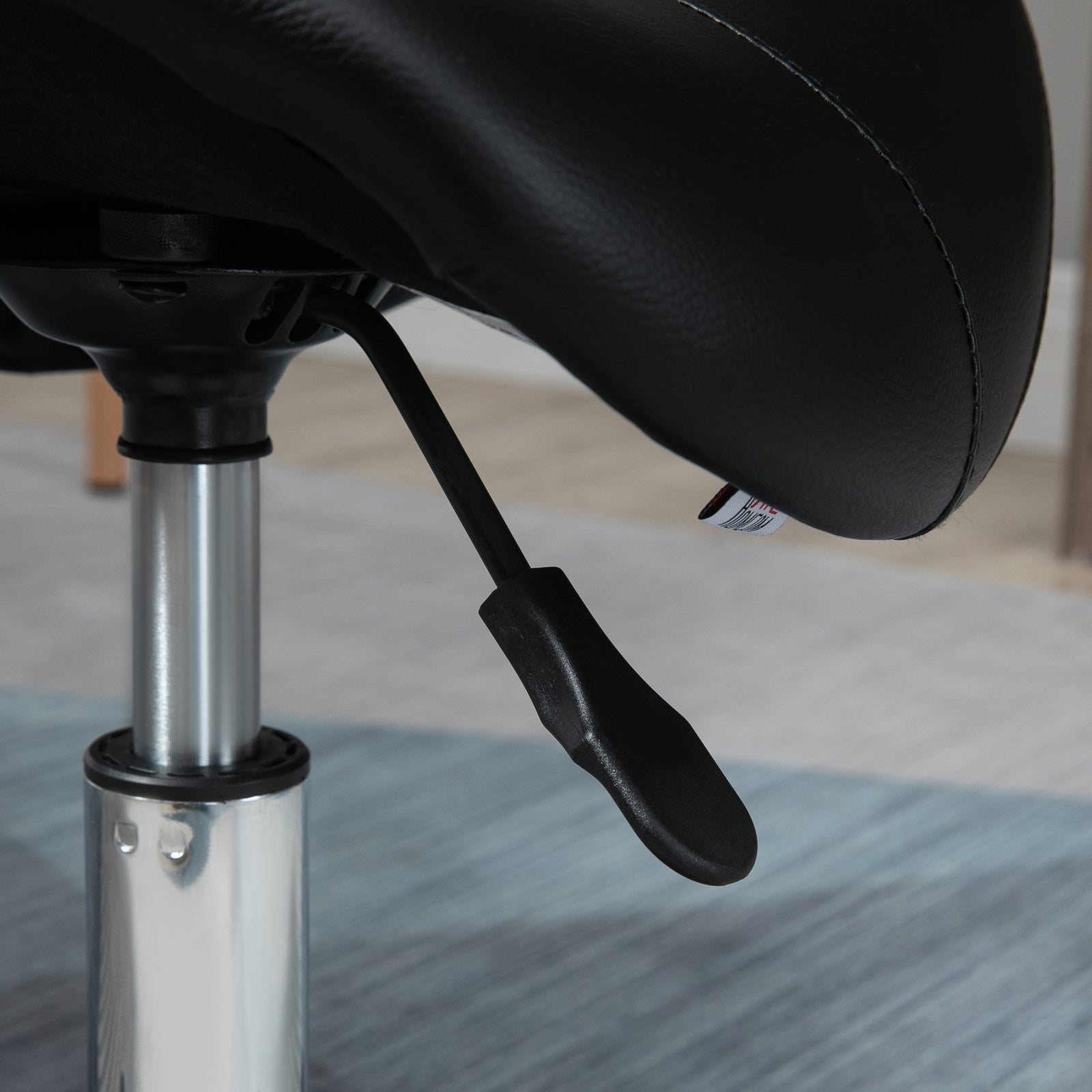 Saddle Stool Adjustable Rolling Salon Chair For Massage Spa | One Size | Black