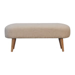 Solid Wood Boucle Hallway Bench