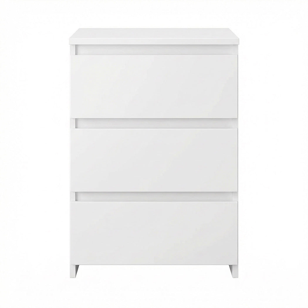 Levede Bedside Tables Side End Table White 3 Drawers Modern Storage Cabinet