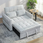 2 Seater Sofa Bed, 3-in-1 Sleeper Sofa With Adjustable Backrest | Light Grey