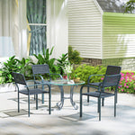 Garden Chairs Set, Stackable & Rattan Effect | Dark Grey
