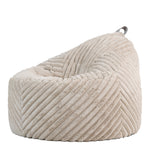 Classic Ribbed Faux Fur Bean Bag Chair | Beige