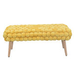 Cushla Bubbly Velvet Large Footstool | Yellow