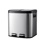 30l Stainless Steel Step Open Trash Can With Dual Pedals