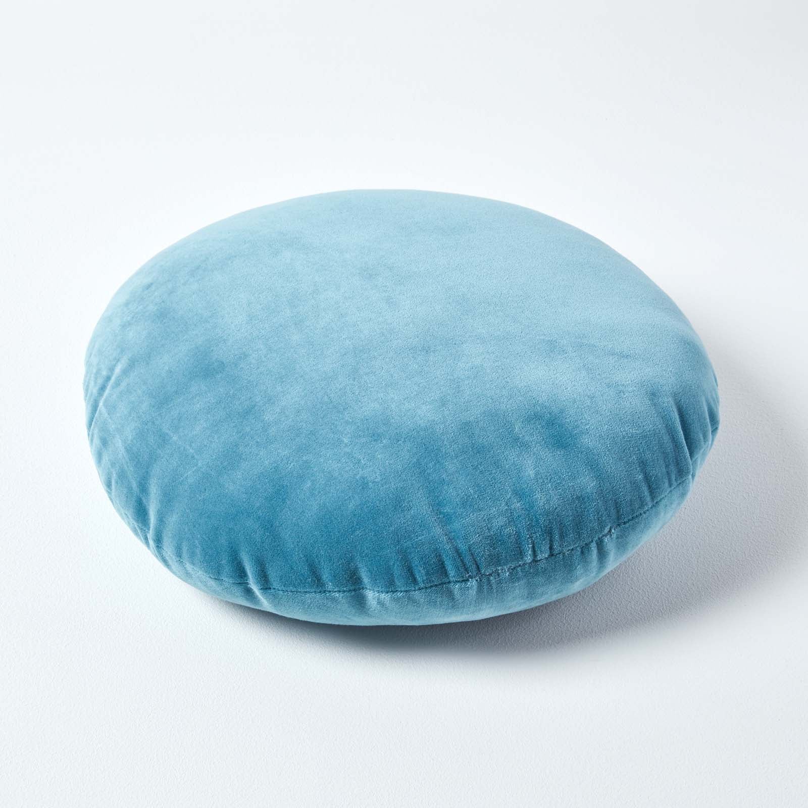 Luxury Velvet Round Cushion | 40cm x 40cm | Blue