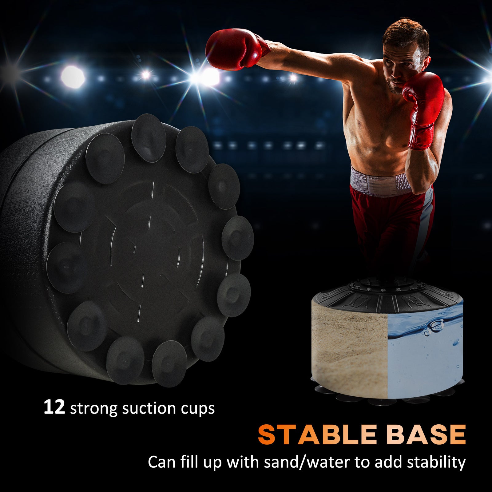 Boxing Bag Set With Adjustable Height | Red
