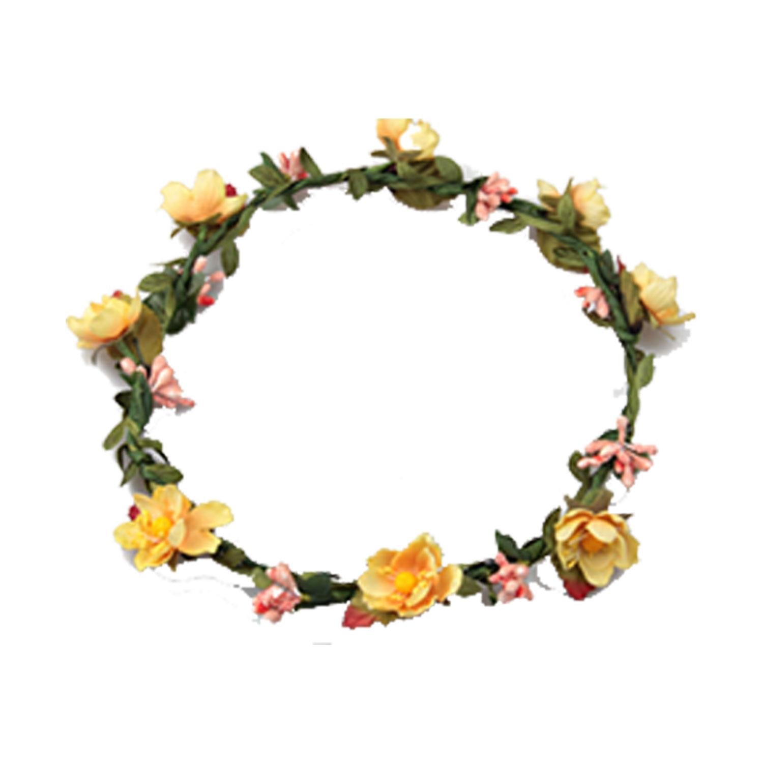 Flower Head Garland Crown Yellow Festival Wedding Summer Boho Hair Accessory Kit | Yellow