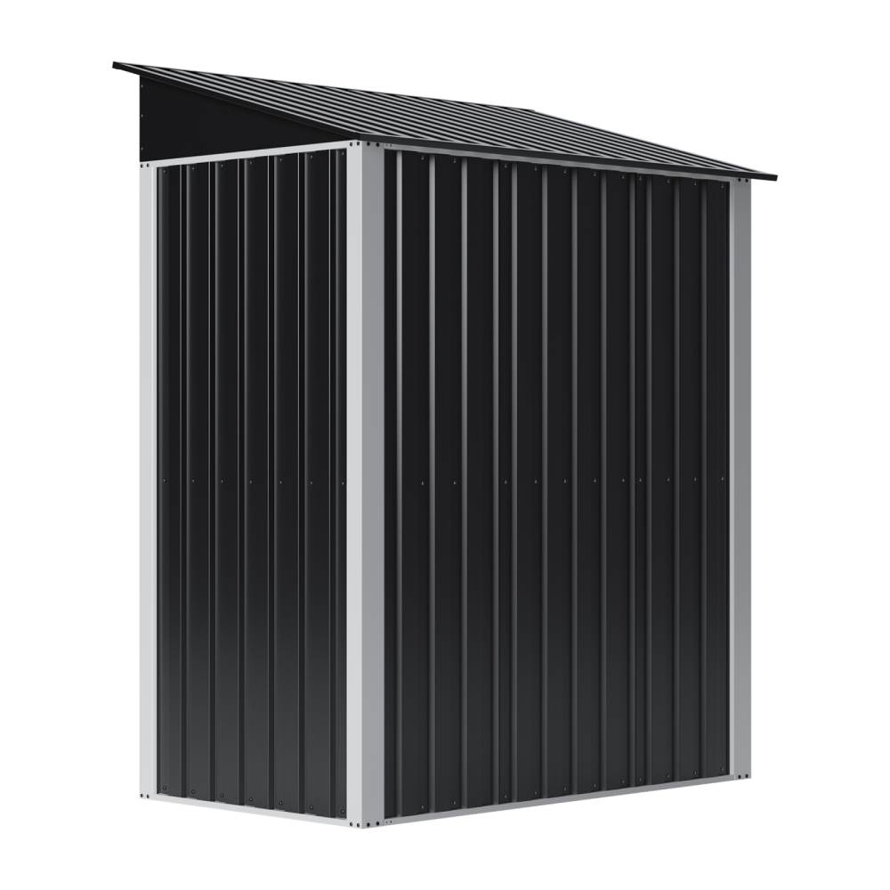 5 X 3ft Metal Garden Storage Shed With Lockable Door | Black