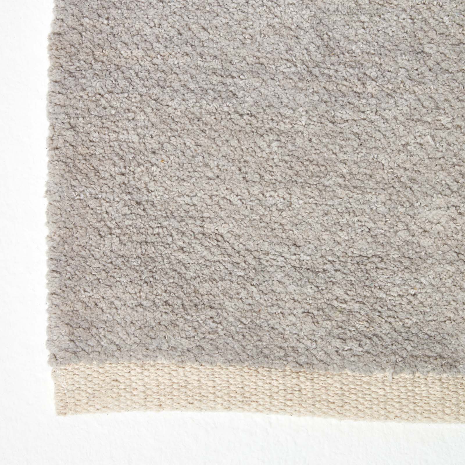 Plain Chenille 100% Cotton  Rug With Natural Trim | 65 x 45cm | Light Grey
