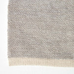 Plain Chenille 100% Cotton  Rug With Natural Trim | 150cm x 95cm | Light Grey