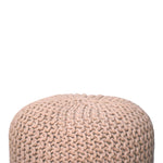 Solid Mango Wood Keeva Beige Round Footstool