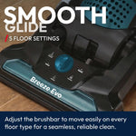 850w Upright Vacuum Cleaner With Powerful Suction, 3l Dust Cup, 5 Height Settings, Retractable Hose, Washable Epa Filter & 12.5m Cleaning Radius