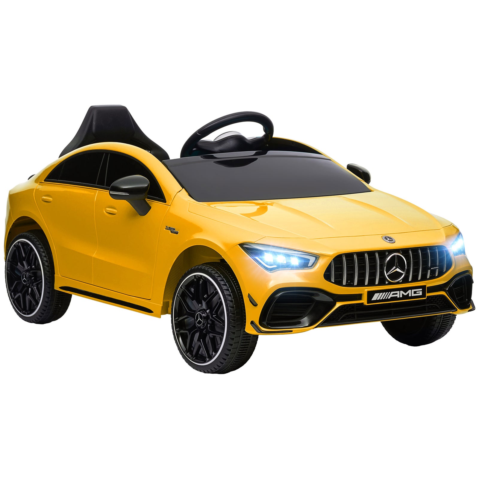 Aiyaplay Mercedes-amg Cla 45 Licensed 12v Ride On Car W/ Music | Yellow