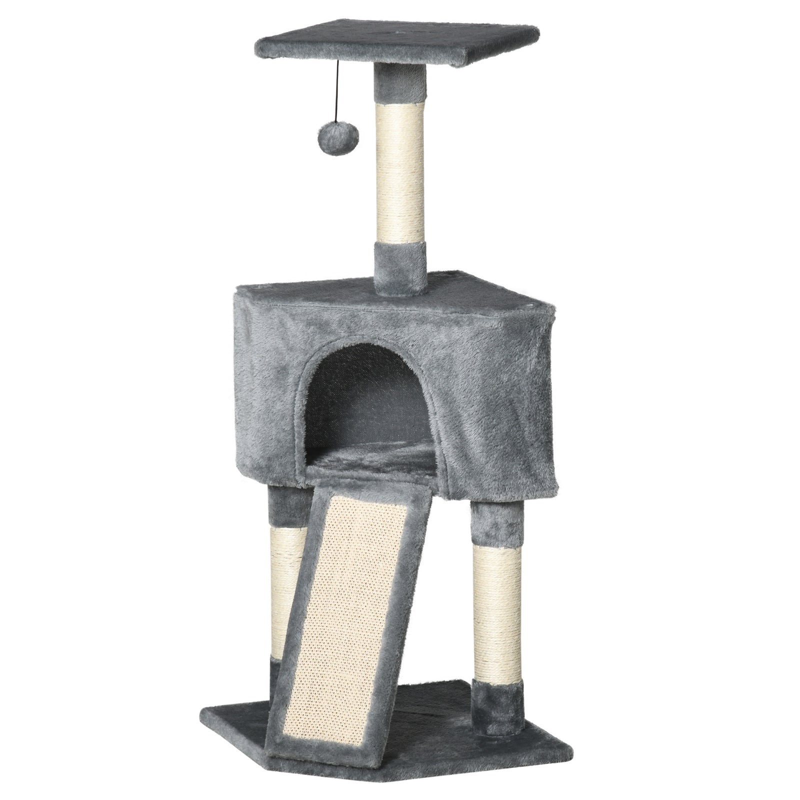 Corner Cat Tree Tower For Indoor Cats With Scratching Post, Condo | Gray