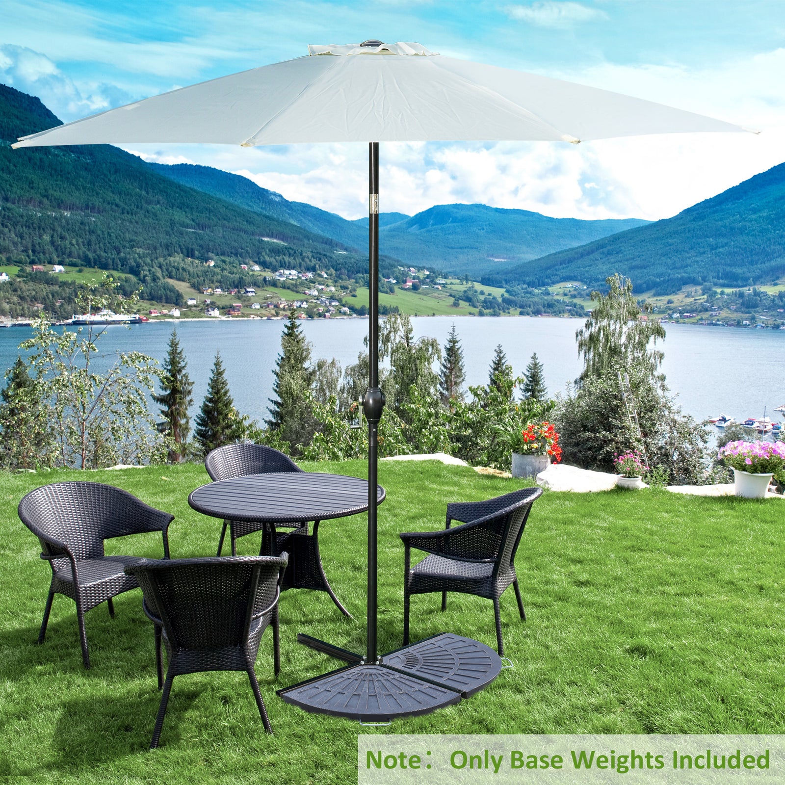 2pc Parasol Base, 28kg, Bronze