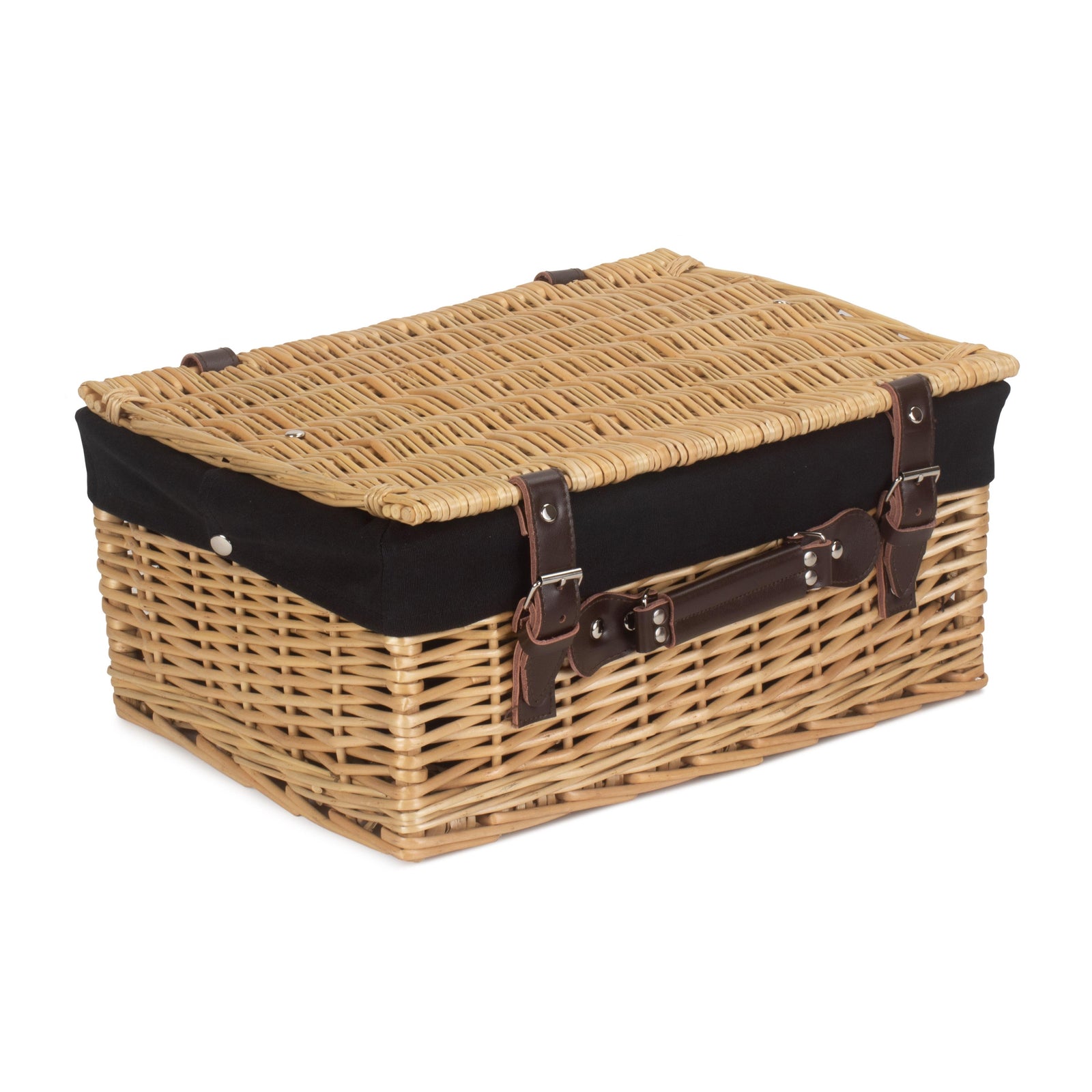 Wicker Buff 40cm Picnic Basket | Black
