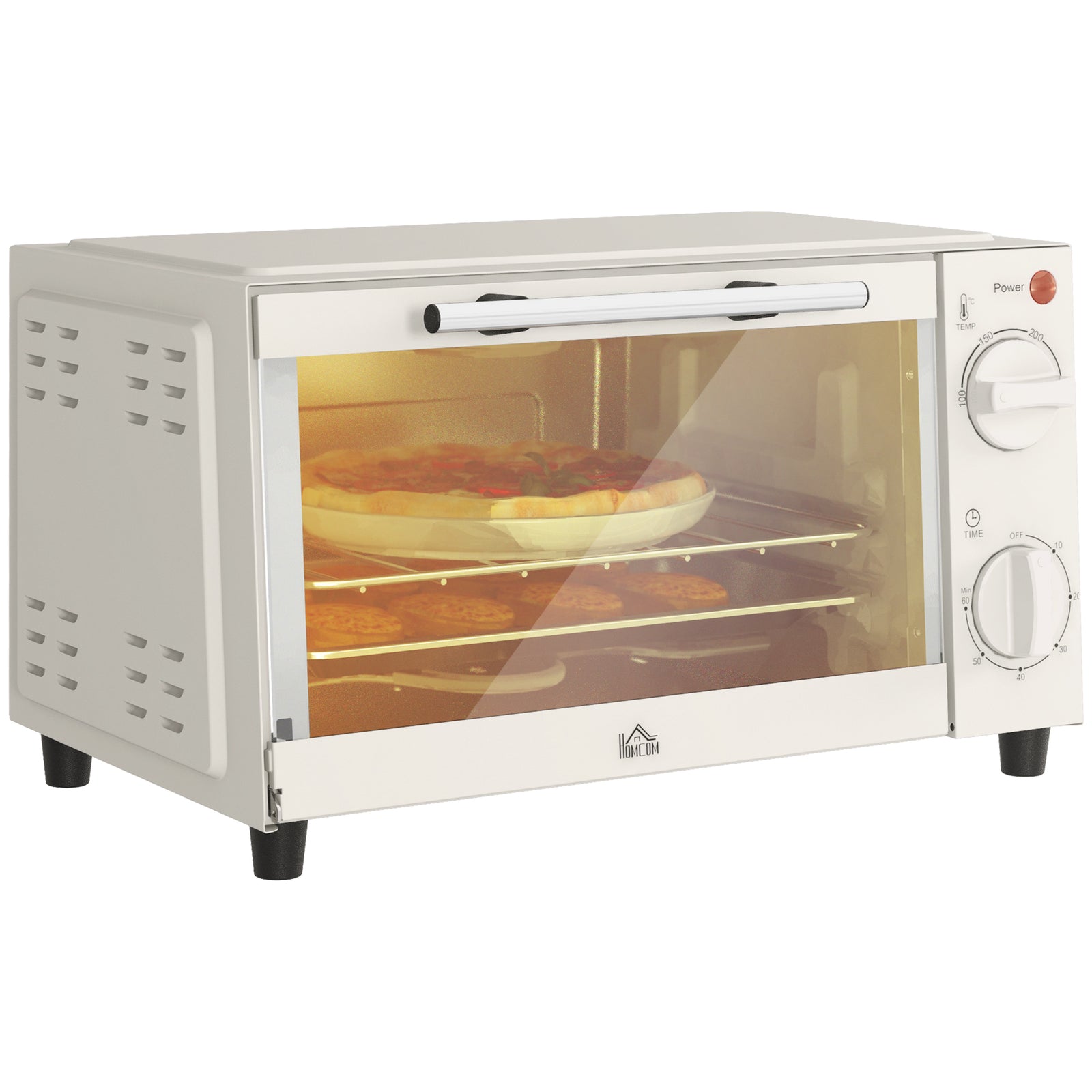 Mini Oven 9l Countertop Electric Grill With Temp Timer | One Size | Cream