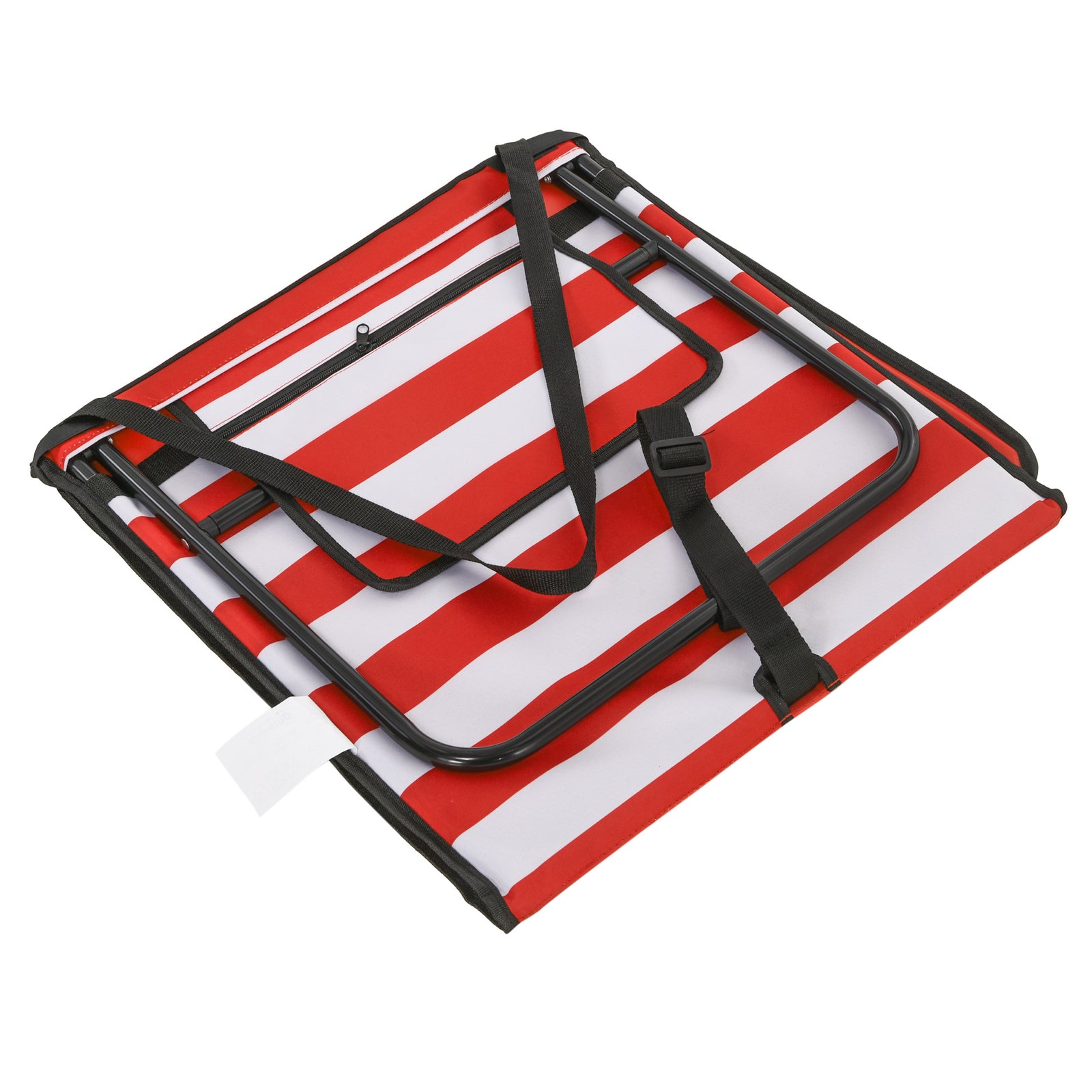 Garden Beach Chair Mat, Sun Lounger Seats With Adjustable | Orange & White