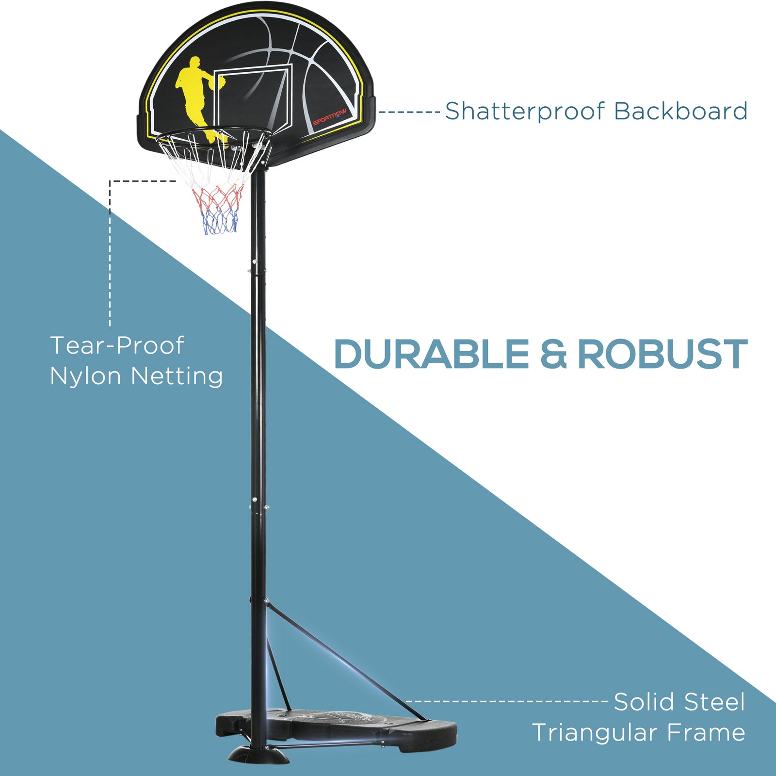 2.3-3m Basketball Hoop And Stand | Black