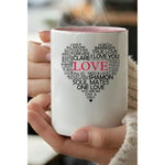 Love Typography Heart Printed Ceramic Mug Valentine’s Day Gift