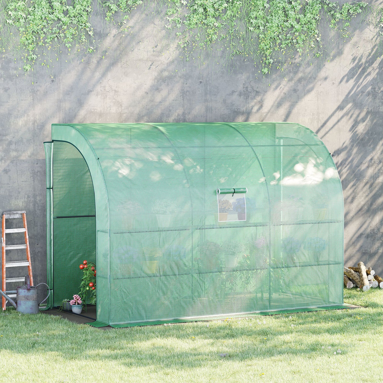 Backyard Nursery Greenhouse With Windows And Doors | Green