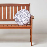 Henna Round Grey Outdoor Cushion 40 Cm, Set Of 2 | 40cm | Grey