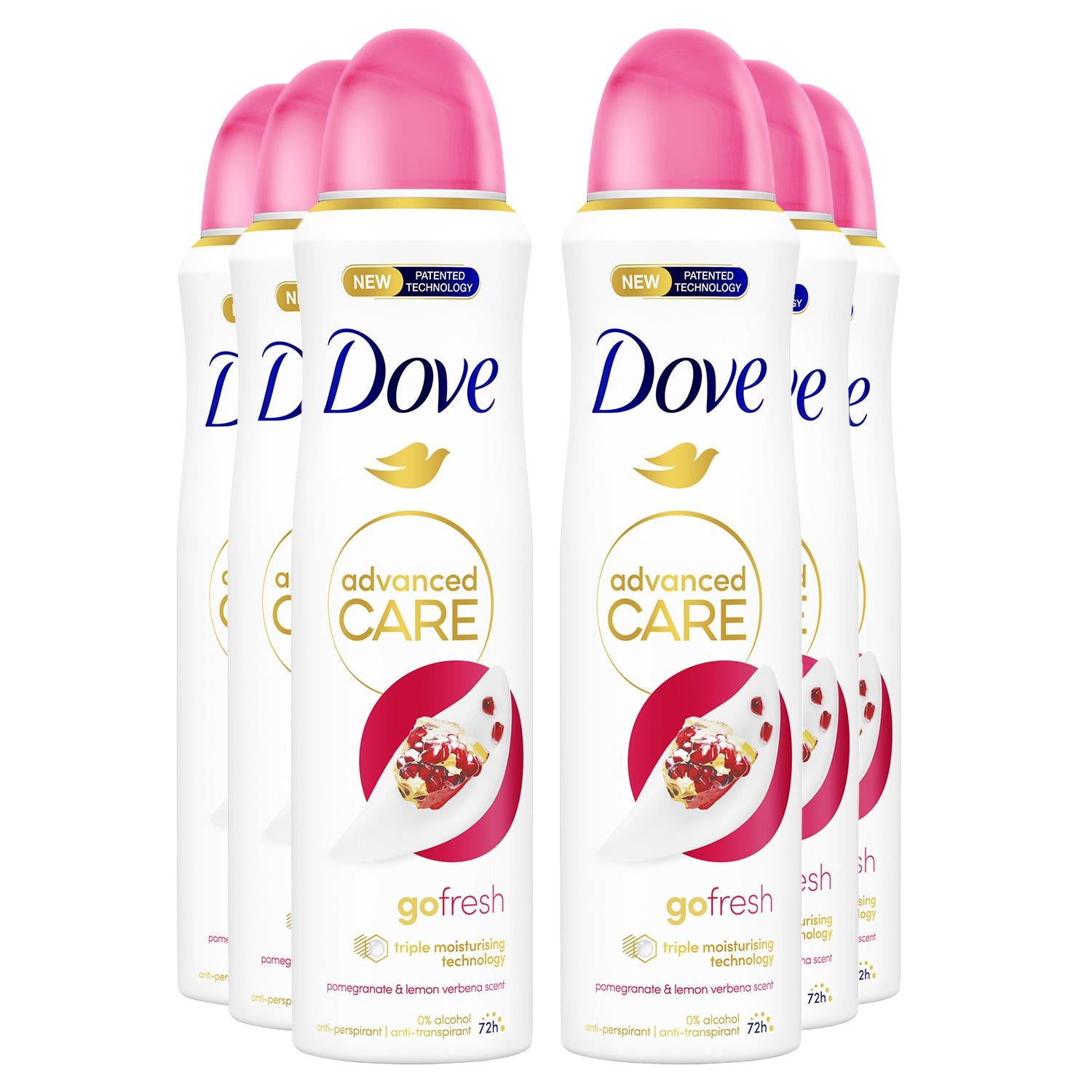 Antiperspirant Advanced Go Fresh Pomegranate & Lemon Deo For Women, 6x150ml