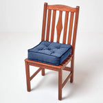 Cotton Dining Chair Booster Cushion | 40cm x 40cm | Navy Blue