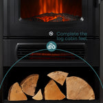 Electric Stove Fireplace 2000w Black With Flame Effect And Thermostat